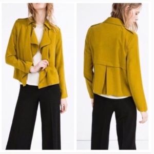 Zara Mustard Yellow Flowing Lapels Blazer